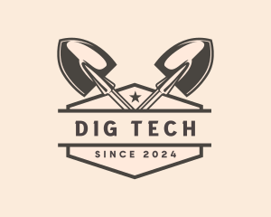 Landscaping Shovel Tool logo design