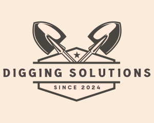 Landscaping Shovel Tool logo design