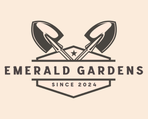 Landscaping Shovel Tool logo design