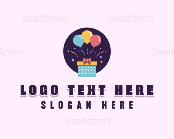 Gift Box Balloon Logo