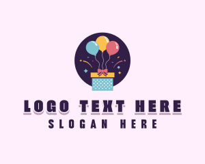 Party Store - Gift Box Balloon logo design