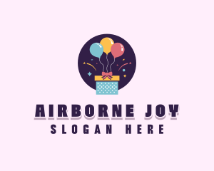 Gift Box Balloon logo design