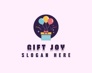 Gift Box Balloon logo design