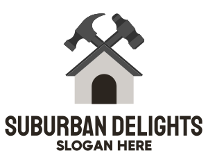 Suburban - Grey Hammer House Repair logo design