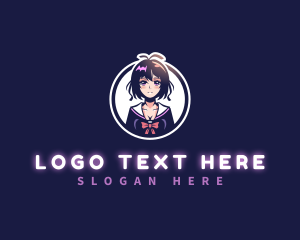 Anime Japanese Girl logo design