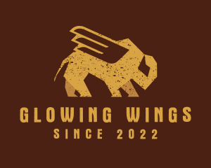 Gold Winged Bison logo design