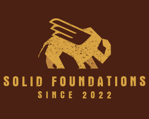 Cattle - Gold Winged Bison logo design