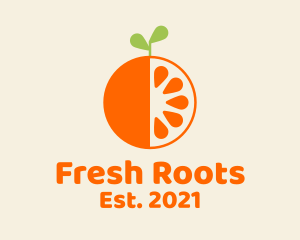 Fresh Orange Fruit  logo design