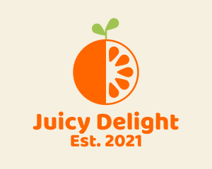 Juicy - Fresh Orange Fruit logo design