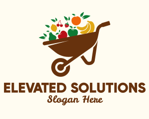 Healthy Fruit Wheelbarrow  logo design