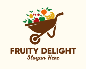 Healthy Fruit Wheelbarrow  logo design