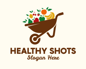 Healthy Fruit Wheelbarrow  logo design