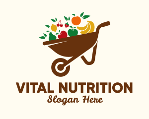 Nutritionist - Healthy Fruit Wheelbarrow logo design