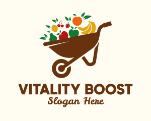 Healthy - Healthy Fruit Wheelbarrow logo design