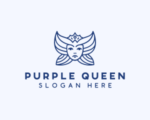 Crown Butterfly Queen logo design