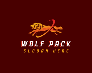 Blazing Wild Wolf logo design