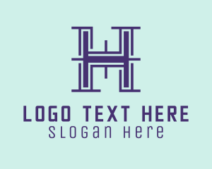 Line - Serif Letter H logo design