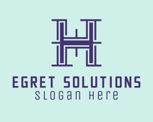 Serif Letter H logo design