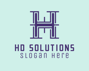 Serif Letter H logo design