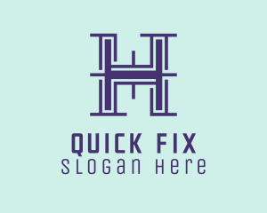 Serif Letter H logo design