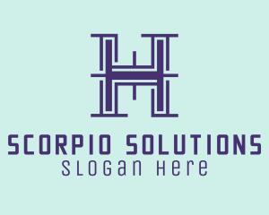 Serif Letter H logo design