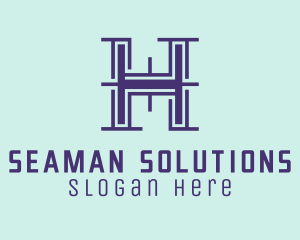 Serif Letter H logo design