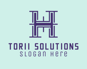 Serif Letter H logo design