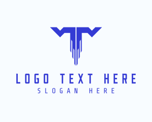 Application - Digital Tech Letter T logo design