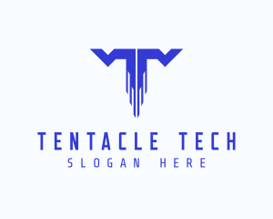 Digital Tech Letter T logo design