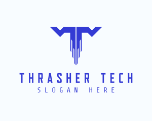 Digital Tech Letter T logo design