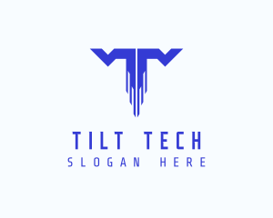 Digital Tech Letter T logo design