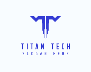 Digital Tech Letter T logo design