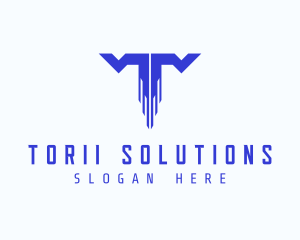 Digital Tech Letter T logo design