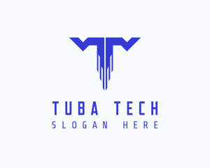 Digital Tech Letter T logo design