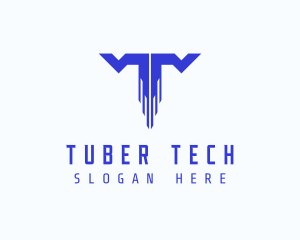 Digital Tech Letter T logo design