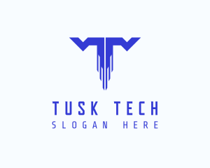 Digital Tech Letter T logo design