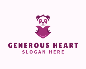 Panda Bear Heart logo design