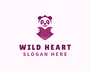 Panda Bear Heart logo design