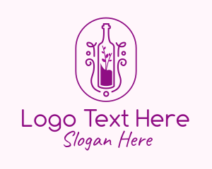 Booze - Wine Bottle Plant logo design
