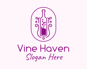 Wine Bottle Plant logo design