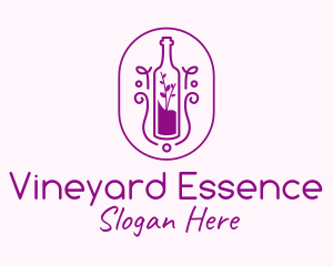 Wine Bottle Plant logo design