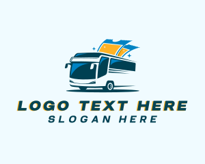 Palm Trees - Bus Ticket Transportation logo design