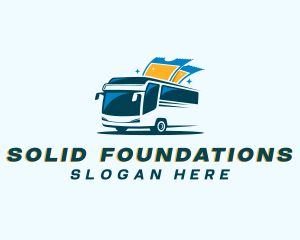 Road Trip - Bus Ticket Transportation logo design