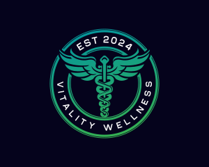 Medical Caduceus Wellness logo design