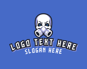 Streamer - Skull Gas Mask logo design