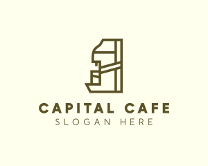 Minimalist Coffee Machine logo design