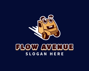 Cute Truck Delivery Import logo design