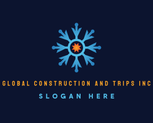 Refrigeration - Industrial Thermal Snowflake logo design