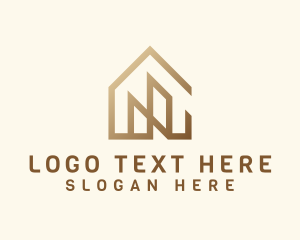 Town - Brown House Letter N logo design