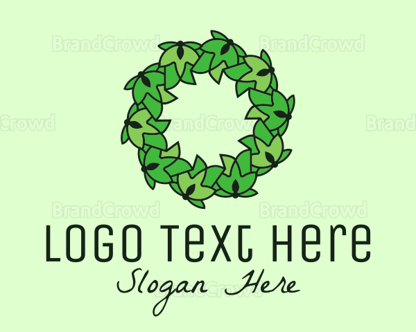 Simple Leaf Wreath Logo